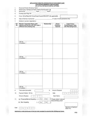 echs smart card upgradation form|thimayya marg echs.